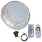 Hiper LED Piscina 9W RGB Policarbonato Alvenaria + Controle