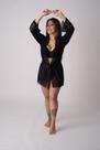 Hobby Luxo Preto em Microfibra com Renda Deluxe Lingerie