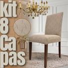 Holandesa - Kit 8 Capas de Cadeira Linha Gold - Greige Holandesa - Kit 8 Capas de Cadeira Linha Gold - Greige