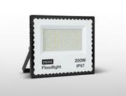 Holofote LED 200W Carcaça Black Mini Refletor À Prova D'água IP67 Bivolt Slim Iluminação Jardim
