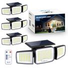 Holofote solar JEJOT de 3 cabeças 270 IP65 impermeável, pacote com 4