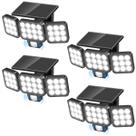 Holofote solar WDTPro 3500LM com sensor de movimento, pacote com 4