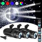 Holofotes de bola de discoteca Palujorty 15W RGB Pinspot Light x3