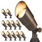 Holofotes de paisagem Gardencoin 12V Brass Bronze, pacote com 12