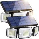 Holofotes solares intelamp, pacote com 2 unidades de 6000mAh 1200LM com sensor