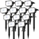 Holofotes solares nipify, pacote com 12, 56 LEDs, impermeáveis, ao ar livre