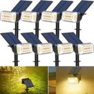 Holofotes solares WENATY 102 LED IP65 à prova d'água, pacote com 8