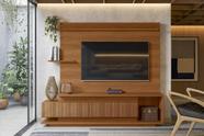 Home Antália Painel P/ TVs Até 65'' 2 Portas Nichos e Prateleiras - Jequitiba Ripado