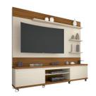 Home CED 2.17m Com Tampo e Base Encabeçados em MDP Pintura UV: Amadeirada Acabamento em Alto Relevo Laqueado Off White e Rodízios Cor Off White/Freijó