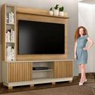 Home com Painel Tv até 65 Polegadas 2 Portas Ripadas Montenegro Off White/Cinamomo - Valdemóveis