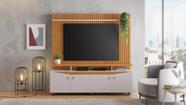 Home Conceito com Painel Ripado TV até 65 Polegadas Cinamomo Off White JCM Movelaria