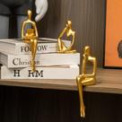 Home Decor Thinker Statue Accents Prettidecor Gold, conjunto de 3