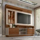 Home Decorativo Evan MDP/MDF Ripado com Nicho TV até 60 Polegadas Jatobá/Off White G77 - Gran Belo