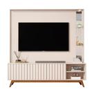Home Estante Açaí 1.8 com LED Sala para TV até 75" e Espelho