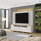 Home Estante Banner TV 75" Ripado Canelado 4 Portas Bali/Cedro G18 - Gran Belo