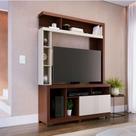 Home Estante para TV até 50 2 Portas MDP/MDF 190cm Nichos Laterais Brogy Nogueira/Off White G73 - Gran Belo Home Estante para TV até 50 2 Portas MDP/MDF 190cm Nichos Laterais Brogy Nogueira/Off White G73 - Gran Belo