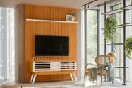 Home Frizz New Premium para TV de até 65 polegadas - Cinamomo /Off White - Madetec