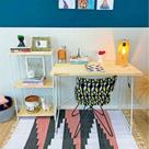 Home Office Escrivaninha e Aparador Slim Industrial de Ferro e Madeira Natural e Branco