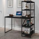 Home Office Vintage para Escritório com Prateleira Blast Preto