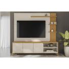 Home p/ TV até 70 Pol Napoli c/ 3 Portas 4 Prateleiras e LED 193x200cm Tauari/Off White Fosco - Linea Brasil Home p/ TV até 70 Pol Napoli c/ 3 Portas 4 Prateleiras e LED 193x200cm Tauari/Off White Fosco - Linea Brasil