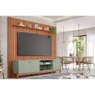 Home p/ TV até 75 Pol Maragogi/Holanda Ripado c/ 4 Portas 230x220cm Salvia/Cinamomo - Permóbili