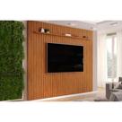 Home p/ TV até 85 Pol Pratic Ripado c/ 1 Prateleira 275x240cm Freijo - DJ Móveis