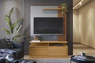 Home p/ TVs até 55" Chicago Tauari Ripado/Cinza Perolizado - Lukaliam