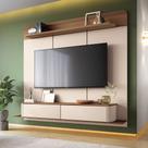 Home Painel Galax Suspenso para TV até 70 Polegadas Off White/Castanho G26 - Hb Móveis