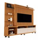 Home Para Sala Tv Conjunto Rack Painel Ripado Nobre Grande