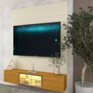 Home para TV Luminare 153 LED 100% MDF Off White Naturale - Gelius