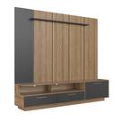 Home Rack com Painel para TV até 75 Polegadas e Iluminação LED Ravenna Cor Grafite - Art In Móveis Home Rack com Painel para TV até 75 Polegadas e Iluminação LED Ravenna Cor Grafite - Art In Móveis