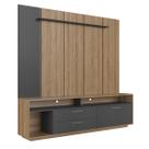 Home Rack E Painel Para Tv Até 75 Polegadas Com Iluminação Led Reims Grafite