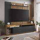 Home Rack e Painel Para Tv com iluminação LED Reims Grafite