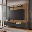 Home Rack e Painel Para Tv com iluminação LED Rotterdam Grafite
