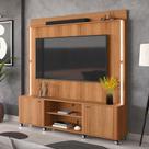 Home Rack Florença Com Led e Rodizios Lukaliam Móveis Rack para TV Sala Moderna