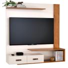 Home Ripado Painel Estante Bancada Aéreo Suspenso de Parede Sala Estar Tv 60 Polegadas Prateleira Decoração Organic Offwhite