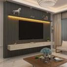 Home Ripado Para TV 85 Polegadas Com LED 230x217 Nobre Gelius Grafite/Off White