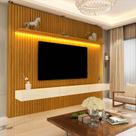 Home Ripado Para TV 85 Polegadas Com LED 230x217 Nobre Gelius Naturale/Off White