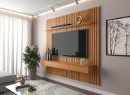 Home Ripado SU 2.30 m Com 3 Gavetões Para TV Até 85'' Cor Cinamomo