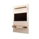 Home Suspenso AR 1.39m Ripado Para TV 55'' Polegadas Cor Off White / Cedro