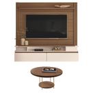 Home Suspenso Astor Castanho Off White com Mesa de Centro Sky Castanho - HB Móveis