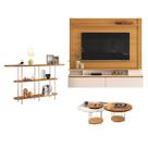 Home Suspenso Astor Cinamomo Off White com Kit Mesa de Centro Sky e Aparador Infinity Cinamomo - HB Móveis