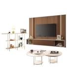 Home Suspenso Empire Castanho Off White E Aparador Infinity E Kit Mesa De Centro Sky Off White- Hb Móveis