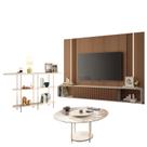 Home Suspenso Empire Castanho Off White e Aparador Infinity e Mesa de Centro Sky com Tampo de Vidro Off White- HB Móveis Home Suspenso Empire Castanho Off White e Aparador Infinity e Mesa de Centro Sky com Tampo de Vidro Off White- HB Móveis