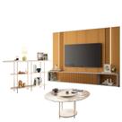 Home Suspenso Empire Cinamomo Off White e Aparador Infinity e Mesa de Centro Sky com Tampo de Vidro Off White- HB Móveis
