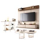 Home Suspenso Galax Castanho Off White e Aparador Infinity e Kit Mesa de Centro Sky Off White- HB Móveis Home Suspenso Galax Castanho Off White e Aparador Infinity e Kit Mesa de Centro Sky Off White- HB Móveis