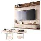 Home Suspenso Galax Castanho Off White e Kit Mesa de Centro Sky Off White- HB Móveis Home Suspenso Galax Castanho Off White e Kit Mesa de Centro Sky Off White- HB Móveis