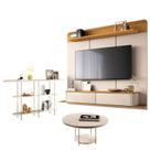 Home Suspenso Galax Cinamomo Off White e Aparador Infinity e Mesa de Centro Sky Off White- HB Móveis
