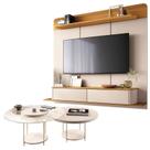 Home Suspenso Galax Cinamomo Off White e Kit Mesa de Centro Sky Off White- HB Móveis
