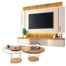 Home Suspenso Illusion 1.8 Cinamomo Off White e Kit Mesa de Centro Sky Cinamomo- HB Móveis